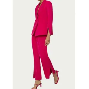 AmyLynn Alice High Waist Straight Wide Leg Pant Trouser Size L Pink NEW W/Tags‎ thumbnail 2