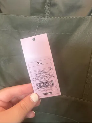 NWT Wild Fable faux leather zip-front mini pinafore dress in olive green thumbnail 5