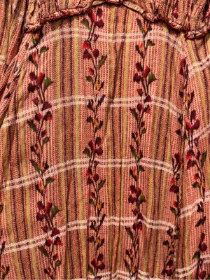 Free People Jackie Mini Dress M Rust Floral Plaid Boho NWOT thumbnail 10