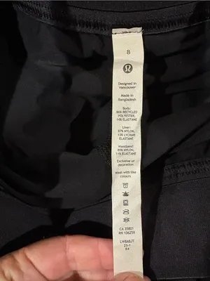 Lululemon Court Rival High Rise Skirt skort sz 8 black tennis thumbnail 4