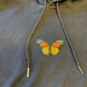 Ladies Small Black Hoodie with Butterfly Patch thumbnail 4