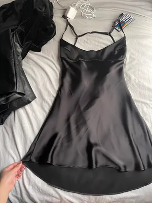ZARA Black Satin Dress thumbnail 3
