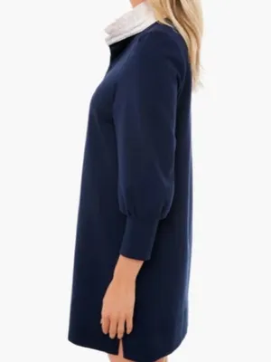 NWOT Tuckernuck Pomander Place Charlotte Navy Terry Collared Dress thumbnail 4