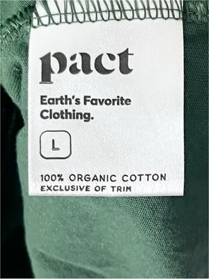 PACT Green 100% Organic Cotton 3/4 Sleeves Tee Size Large Casual Neutral thumbnail 4