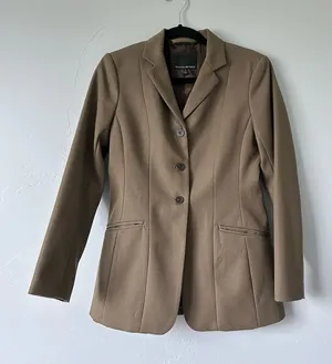 Banana Republic Riding Jacket Blazer Wool Blend Olive Brown Sze 4 Preppy Neutral thumbnail 1