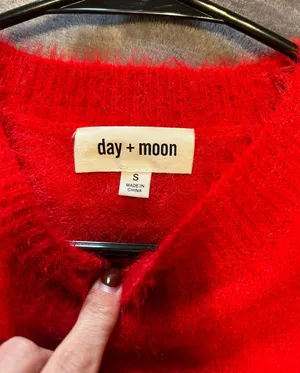 day + moon Red Sweater Top thumbnail 2