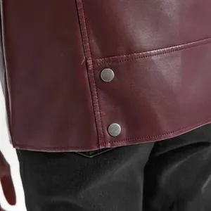 $42 New Wild Fable Faux Leather Moto Vest - Berry - Small thumbnail 4