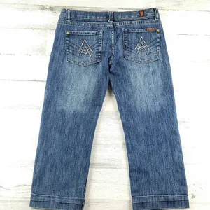 7 For All Mankind A Pocket Rhinestone Cropped Bootcut Jeans Women’s 29 Altered thumbnail 2
