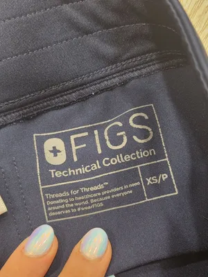 Figs Navy Blue Jogger Scrub Pants XS petite Drawstring Waist Pockets small flaw thumbnail 4