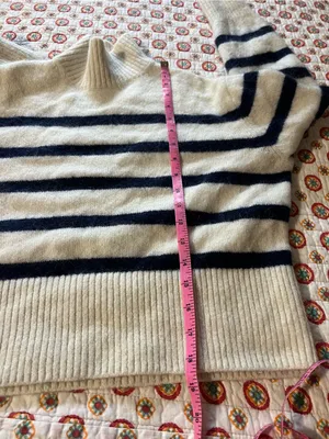 EUC & Other Stories Mock Neck Crop Sweater Striped size XS/Small Retails $90 thumbnail 10