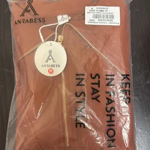 NWT ANRABESS Quarter Zip Oversized Pullover Auburn Long Sleeve Sweater – Medium‎ thumbnail 6