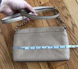 Coach Vintage Pebbled grain Leather Crossbody Shoulder Messenger chain minimalist neutral coquette baguette rectangle preppy solid gold clutch thumbnail 9