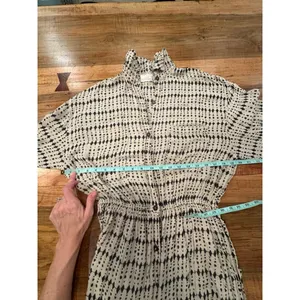Free People Jen's Pirate Booty Geometric Jumpsuit Cream Black Large Boho thumbnail 11