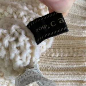 Now Caspi Chunky Cable Knit Cream Turtleneck Sweater Wool Blend L Cozy Winter thumbnail 5