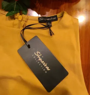 Shinestar Mustard Fitted Dress Large thumbnail 4