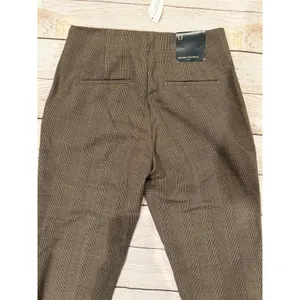 Banana Republic brown plaid tapered Pull-on Flat front trousers NWT Size 0 thumbnail 4