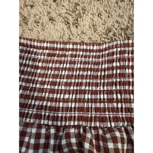 Sienna Sky Skort Women's Brown‎ Gingham Pull On Elastic Waist Size Medium thumbnail 4