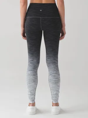 Lululemon Wunder Under Hi Rise Ombre Melange Leggings 12 Black‎ Deep Coal thumbnail 2