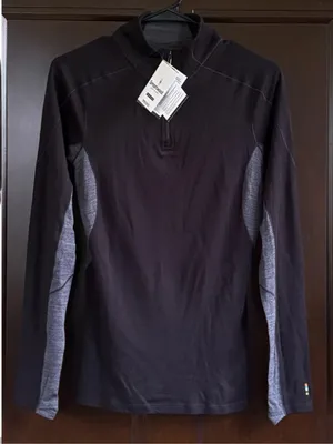NWT SmartWool Sport 250Merino Long Sleeve 1/4 Zip Top Black Grey Size Small thumbnail 3