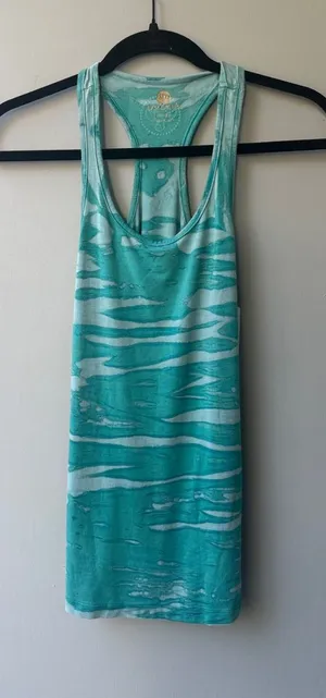 Lily Lotus Teal Wave Racerback Tank thumbnail 1