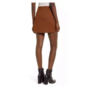 Nordstrom Leith Womens Tan Dale‎ Windowpane Check Plaid Mini Pencil Skirt Brown Size S thumbnail 4