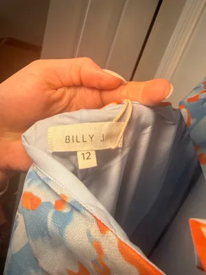 Billy J Boutique Midi Dress Blue/Orange Floral thumbnail 7