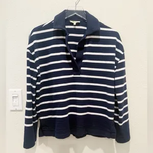 MADEWELL‎ Rugby Polo Tee Sweatshirt in True Midnight Navy thumbnail 6