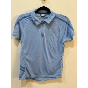 Smartwool short-sleeve 1/4-zip activewear or cycling top Blue Size Medium thumbnail 2