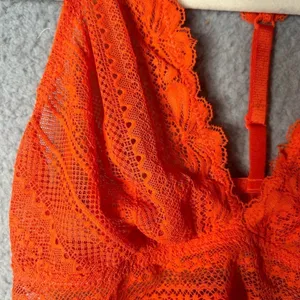 Auden Bralette Womens XS‎ Orange High Apex Adjustable Unlined Lace Racerback NEW thumbnail 3