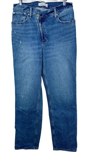 Abercrombie & Fitch The ’90s Straight Ultra High Rise Blue Denim Jeans Size 29 8 thumbnail 1