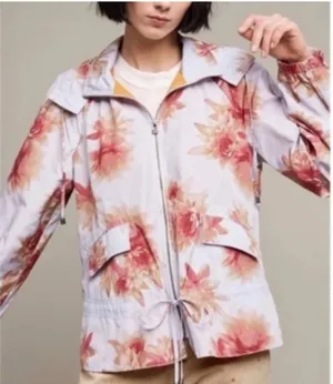 Anthropologie Hei Hei Alden Floral Hooded Jacket Outdoors Casual Sz L thumbnail 1
