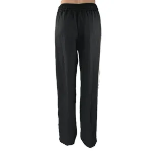 Zara Women's Black Striped High Waist Drawstring Trousers Sweatpants Size S thumbnail 4