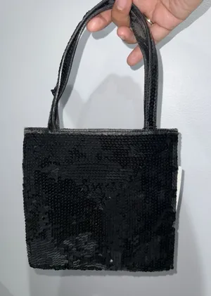 Vintage Miu Miu Hand Bag Black Sequins‎ See Photos G thumbnail 1