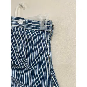 Zara Blue Stripe Strapless Denim Tube Y2K Mini Dress‎ Size Medium thumbnail 7