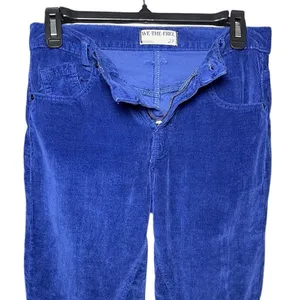 FREE PEOPLE x WE THE FREE Risk Taker Cobalt Blue High Rise Corduroy thumbnail 4