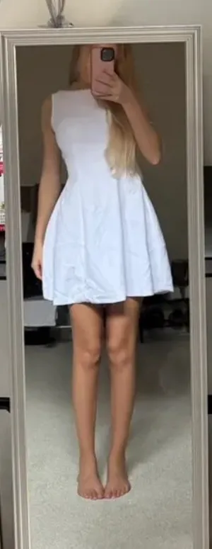 Amazon pearl lined white mini dress graduation bridal thumbnail 6