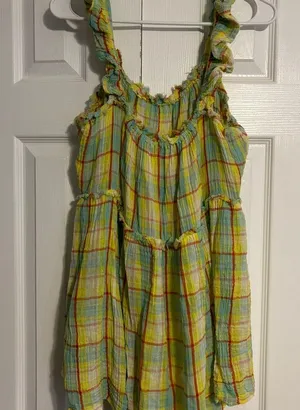 By Anthropologie Ruffled Plaid Babydoll Dress thumbnail 3