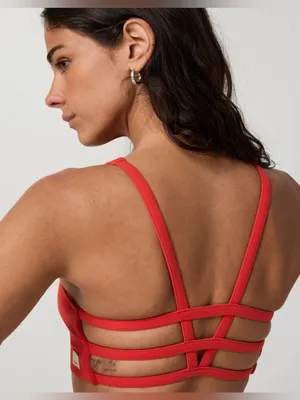 Vuori Yosemite NWT Red Strappy Back Sports Sports Bra Size L thumbnail 2