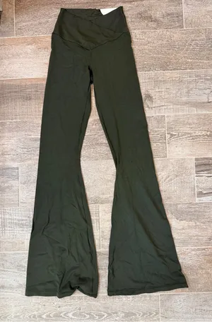 aerie Olive Green Flared Leggings thumbnail 1