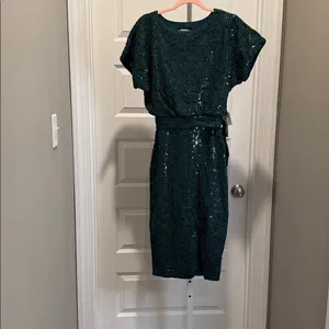 Kensie Emerald Green Sequin Lace Sheath‎ Dress Size 4 NWT thumbnail 3