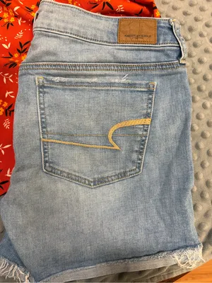 American Eagle Outfitters Light Wash Denim Boyfriend Shorts thumbnail 4