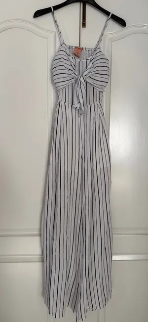 Black and White Striped Pantsuit Multiple thumbnail 2