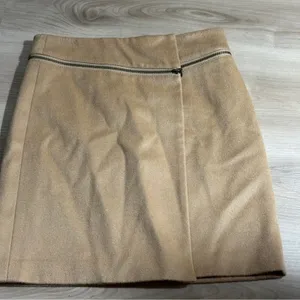 Tory Burch Wool Mini Skirt Tan 2 Womens‎ Zip Detail A-Line Luxury thumbnail 5