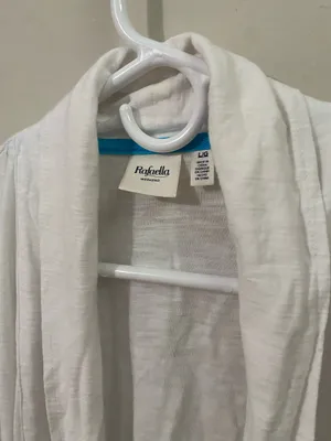 Rafaella White Lightweight Open-Front Robe Cardigan thumbnail 3
