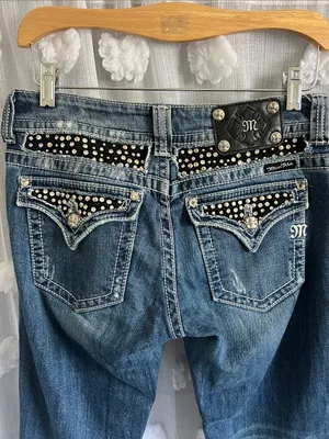 Miss Me Blue Distressed boot Jeans with Studded Pocket thumbnail 5