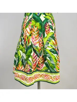 NWOT FARM Rio Square Neck Puff Sleeve Floral Tropical Print Mini Dress Size S thumbnail 7