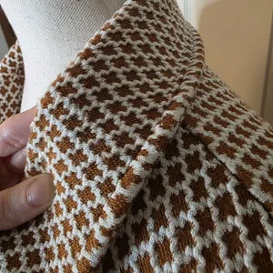 Maeve Anthropologie Brown & White Geometric Knit Cropped Blazer thumbnail 7