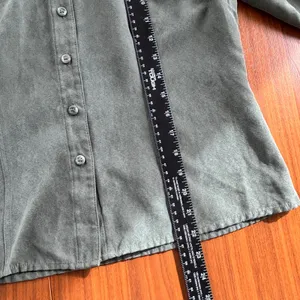 00s Sonoma Green Faux Suede Button Front Shirt Jacket Western Top Summer Medium thumbnail 4