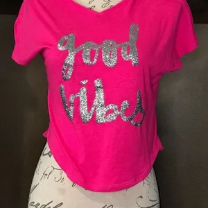 Total Girl Pink Crop Top Short Sleeve Size 7/8 thumbnail 4