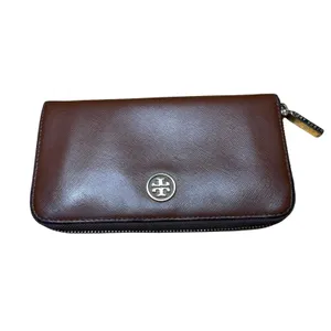 Tory Burch Robinson Dark Brown Saffiano Leather Zip Around Continental Wallet thumbnail 8